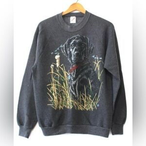 Vintage Black Lab Graphic Sweatshirt - Grey